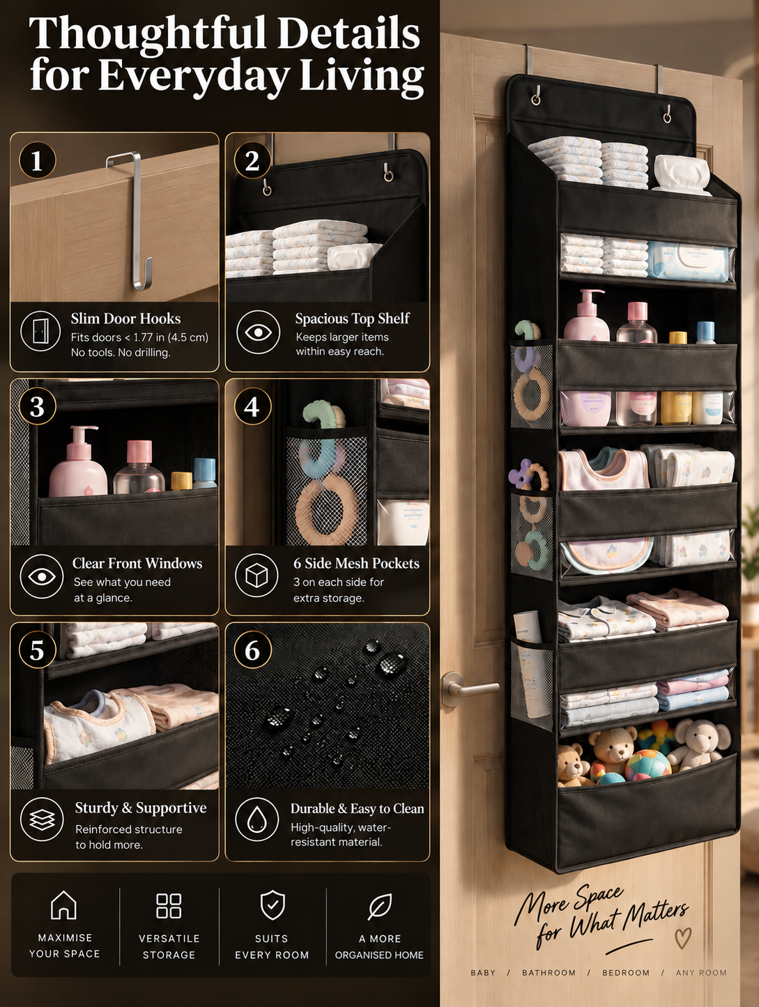 Over-the-Door Hanging Shelf Organizer