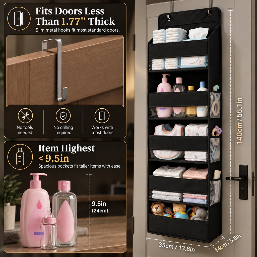 Over-the-Door Hanging Shelf Organizer
