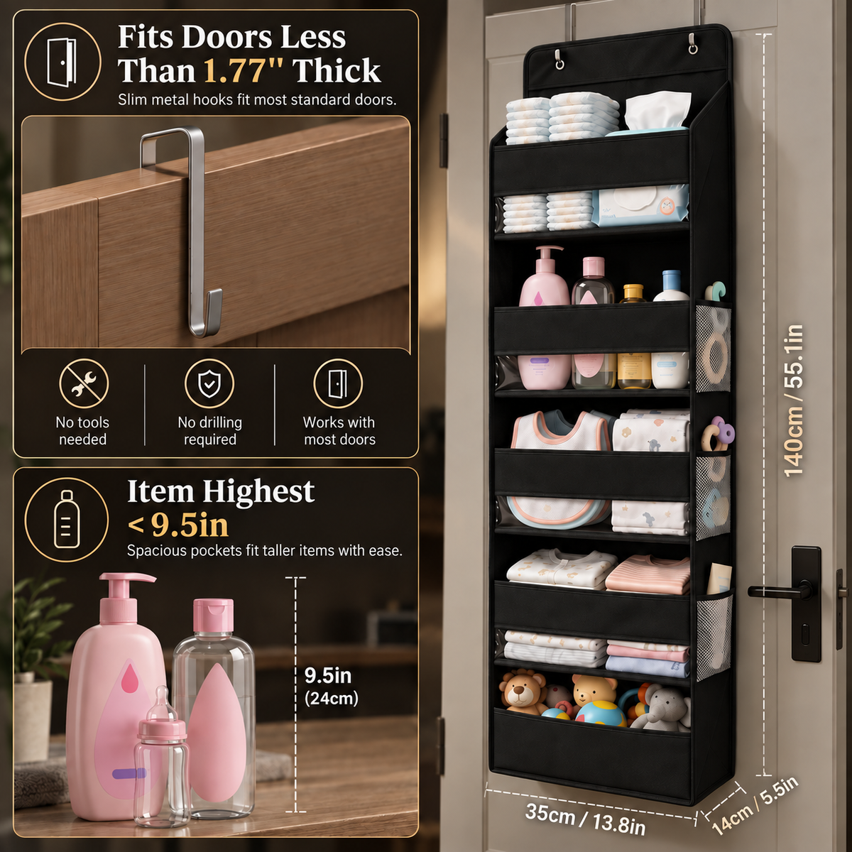 Over-the-Door Hanging Shelf Organizer