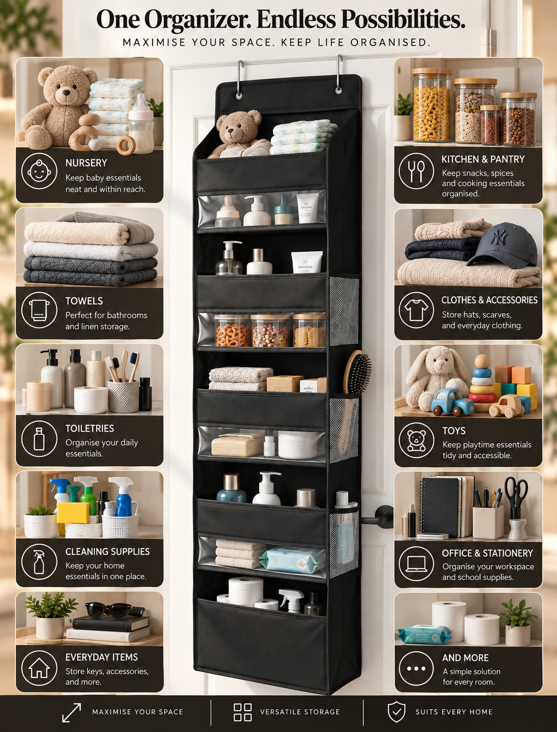 Over-the-Door Hanging Shelf Organizer